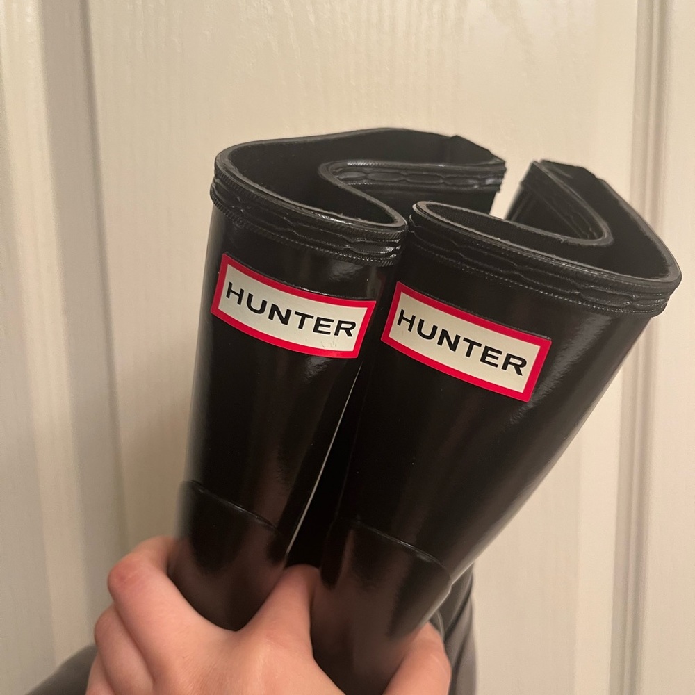 BRAND NEW HUNTER Glossy Black Waterproof Boots - Picture 10 of 10